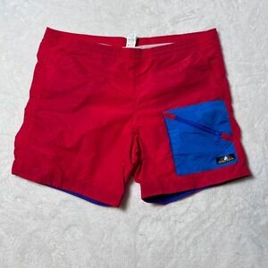 Sierra Designs red nylon shorts with blue accents vintage swimsuit  L #outdoor